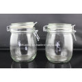 Glass Canning Jar with Metal Clip